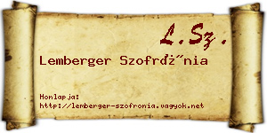 Lemberger Szofrónia névjegykártya